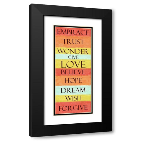 EMBRACE STRIPE Black Modern Wood Framed Art Print with Double Matting by Greene, Taylor