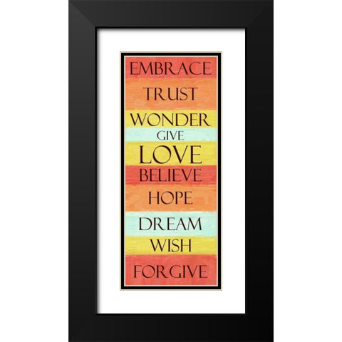 EMBRACE STRIPE Black Modern Wood Framed Art Print with Double Matting by Greene, Taylor