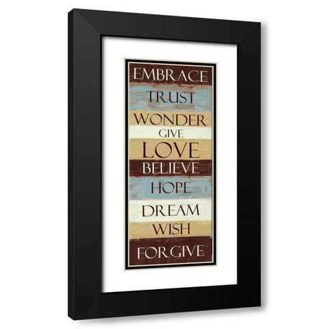 EMBRACE STRIPE ver2 Black Modern Wood Framed Art Print with Double Matting by Greene, Taylor