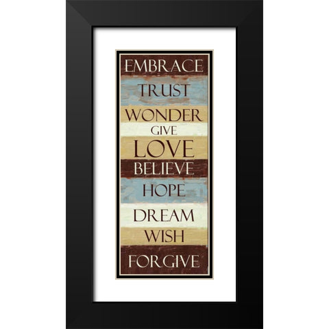 EMBRACE STRIPE ver2 Black Modern Wood Framed Art Print with Double Matting by Greene, Taylor