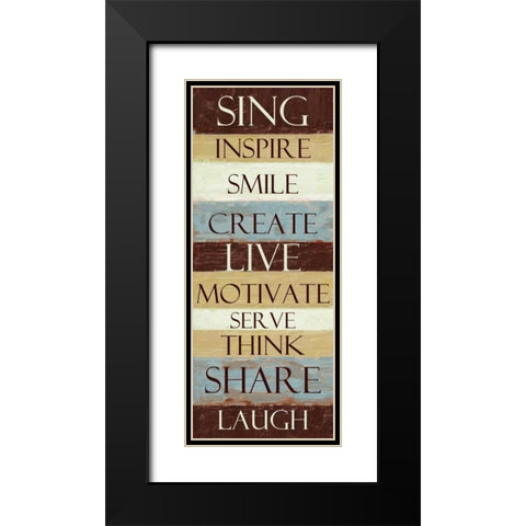 SING STRIPE ver 2 Black Modern Wood Framed Art Print with Double Matting by Greene, Taylor