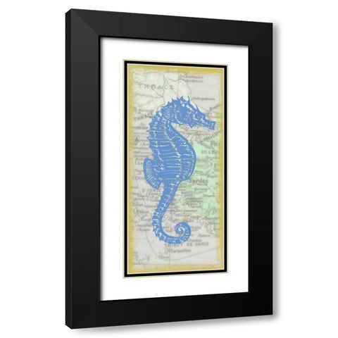 Seahorse Black Modern Wood Framed Art Print with Double Matting by Greene, Taylor