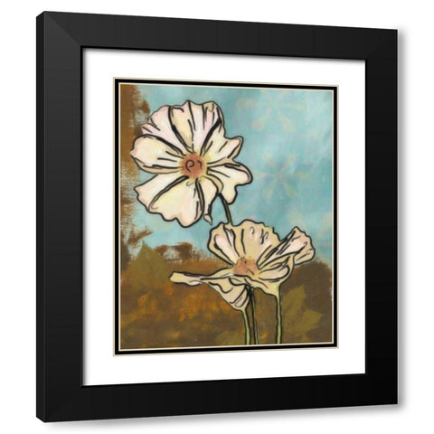 STYLIZED FLORAL I Black Modern Wood Framed Art Print with Double Matting by Greene, Taylor