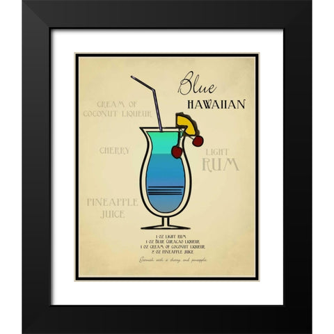 Blue Hawaiian Black Modern Wood Framed Art Print with Double Matting by Greene, Taylor