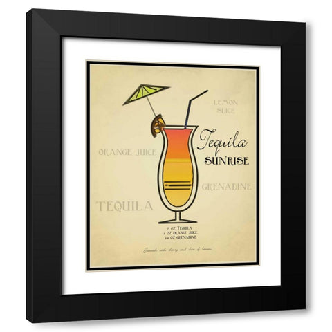 Tequila Sunrise Black Modern Wood Framed Art Print with Double Matting by Greene, Taylor