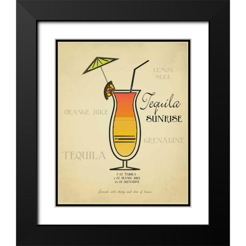 Tequila Sunrise Black Modern Wood Framed Art Print with Double Matting by Greene, Taylor