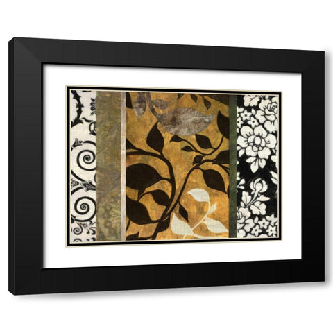 GOLDEN LEAF SILHOUETTE A Black Modern Wood Framed Art Print with Double Matting by Greene, Taylor