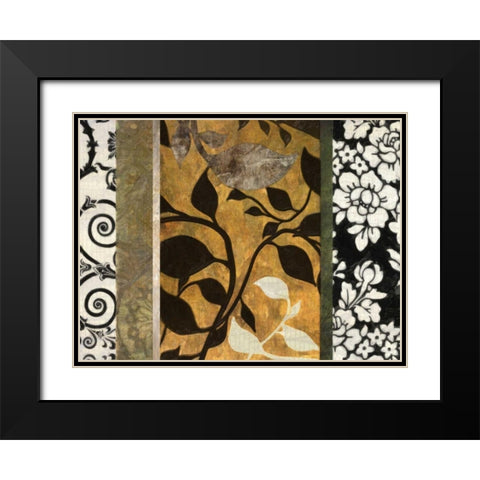 GOLDEN LEAF SILHOUETTE A Black Modern Wood Framed Art Print with Double Matting by Greene, Taylor