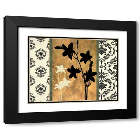 GOLDEN BOTANICAL SILHOUETTE Black Modern Wood Framed Art Print with Double Matting by Greene, Taylor