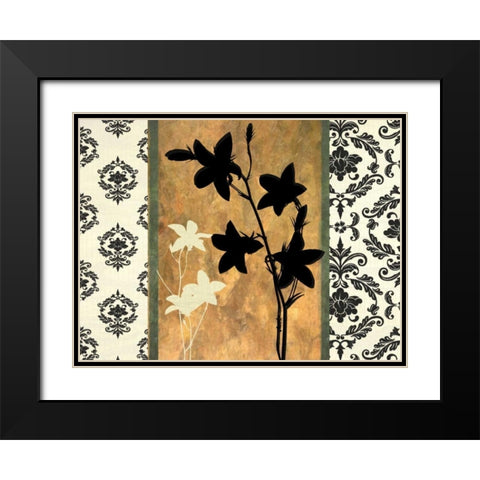 GOLDEN BOTANICAL SILHOUETTE Black Modern Wood Framed Art Print with Double Matting by Greene, Taylor