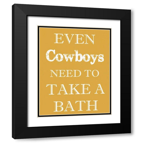 COWBOYS MUST BATHE Black Modern Wood Framed Art Print with Double Matting by Greene, Taylor