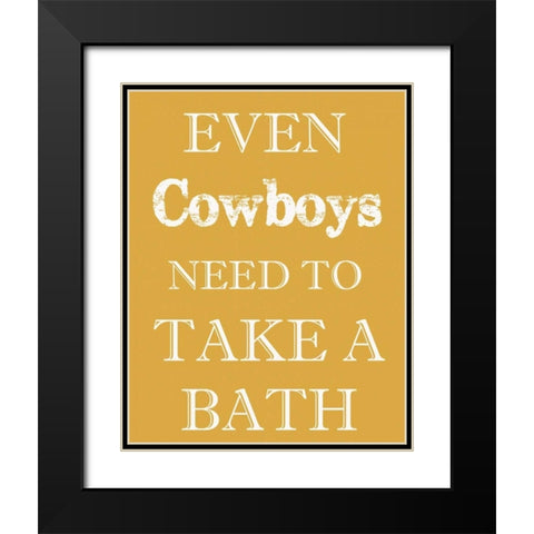 COWBOYS MUST BATHE Black Modern Wood Framed Art Print with Double Matting by Greene, Taylor