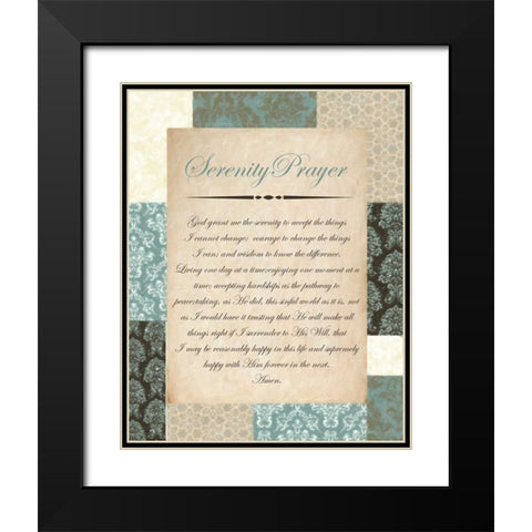 SERENITY BLUE Black Modern Wood Framed Art Print with Double Matting by Greene, Taylor