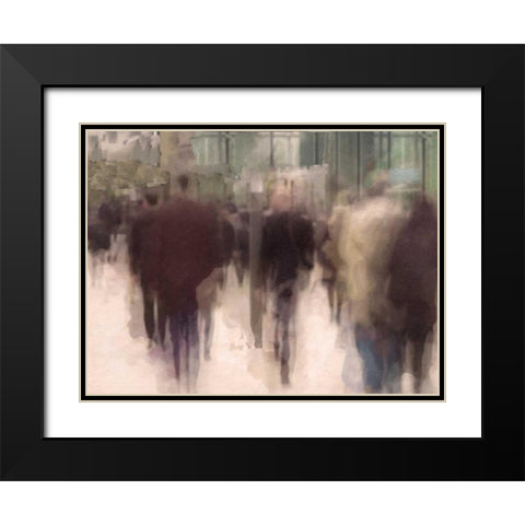 City Life Black Modern Wood Framed Art Print with Double Matting by Greene, Taylor