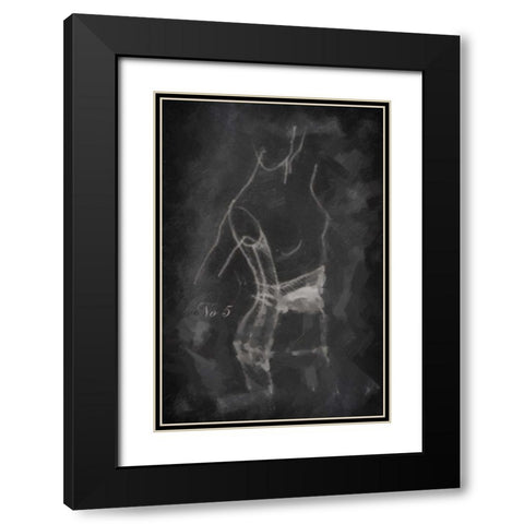 Model Sketch 5 Black Modern Wood Framed Art Print with Double Matting by Greene, Taylor