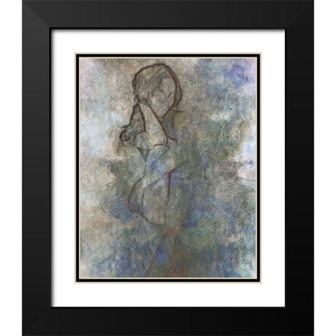 Girl Black Modern Wood Framed Art Print with Double Matting by Greene, Taylor