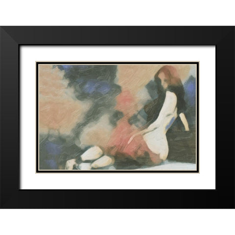 Her Black Modern Wood Framed Art Print with Double Matting by Greene, Taylor