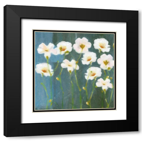 WHITE FLOWER FIELD I Black Modern Wood Framed Art Print with Double Matting by Greene, Taylor