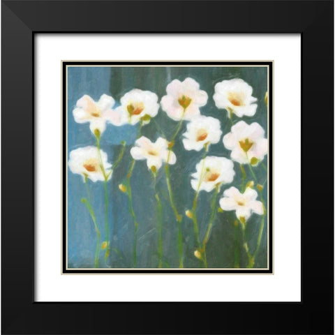 WHITE FLOWER FIELD I Black Modern Wood Framed Art Print with Double Matting by Greene, Taylor