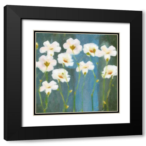 WHITE FLOWER FIELD II Black Modern Wood Framed Art Print with Double Matting by Greene, Taylor