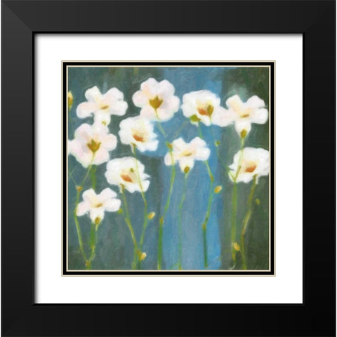 WHITE FLOWER FIELD II Black Modern Wood Framed Art Print with Double Matting by Greene, Taylor