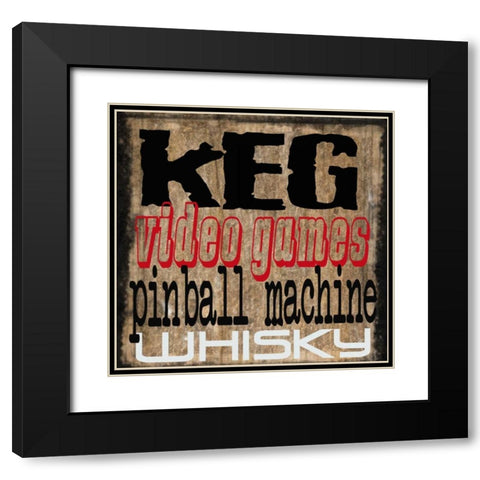 Mancave 4 Black Modern Wood Framed Art Print with Double Matting by Greene, Taylor