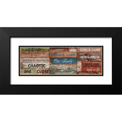 Rustic Rules B Black Modern Wood Framed Art Print with Double Matting by Greene, Taylor