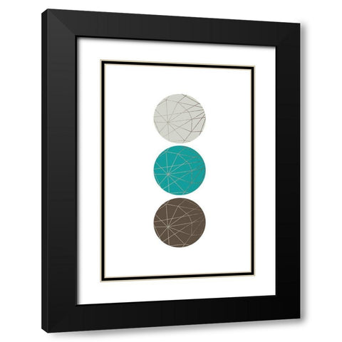 Beige Mint Geometric 1 Black Modern Wood Framed Art Print with Double Matting by Urban Epiphany