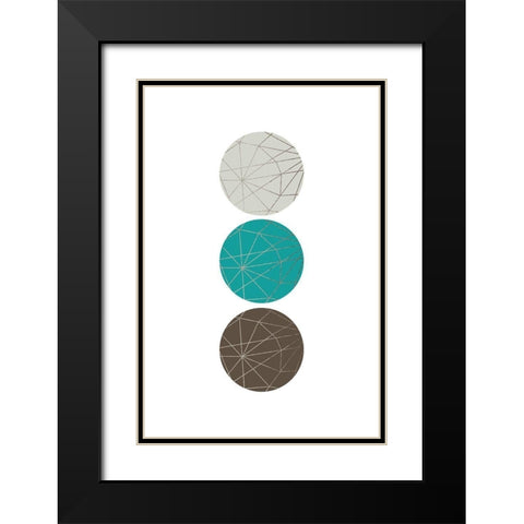 Beige Mint Geometric 1 Black Modern Wood Framed Art Print with Double Matting by Urban Epiphany