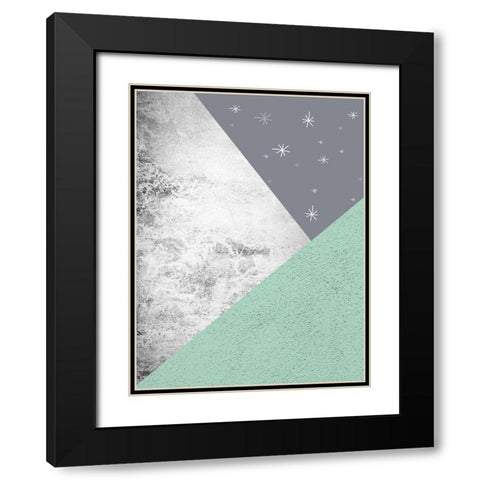 Mint Green Mountains 1 Black Modern Wood Framed Art Print with Double Matting by Urban Epiphany