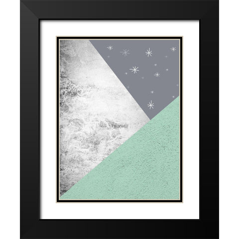 Mint Green Mountains 1 Black Modern Wood Framed Art Print with Double Matting by Urban Epiphany