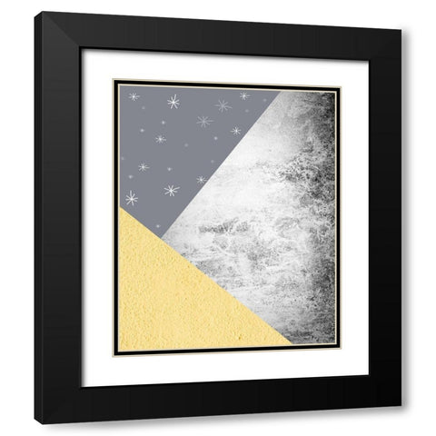 Yellow Grey Mountains 3 Black Modern Wood Framed Art Print with Double Matting by Urban Epiphany