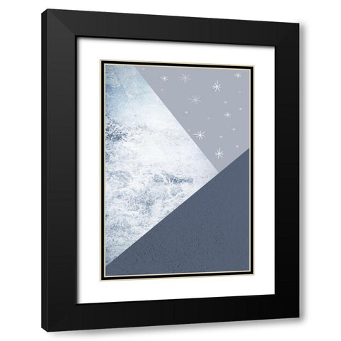 Navy Mountains 1 Black Modern Wood Framed Art Print with Double Matting by Urban Epiphany