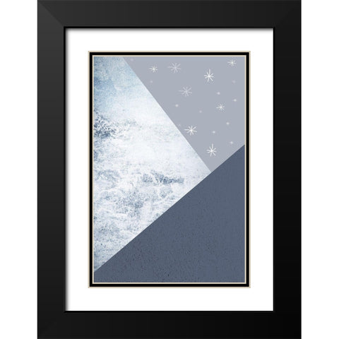 Navy Mountains 1 Black Modern Wood Framed Art Print with Double Matting by Urban Epiphany
