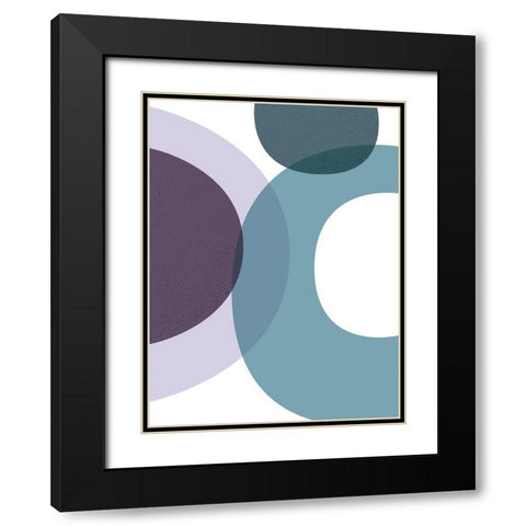 MidCentury Teal Purple 1 Black Modern Wood Framed Art Print with Double Matting by Urban Epiphany