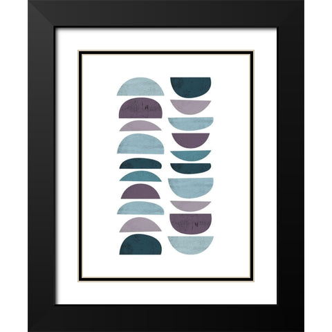 MidCentury Teal Purple 4 Black Modern Wood Framed Art Print with Double Matting by Urban Epiphany