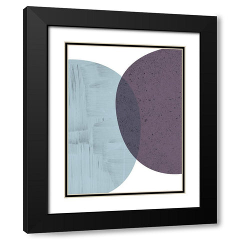 MidCentury Teal Purple 6 Black Modern Wood Framed Art Print with Double Matting by Urban Epiphany