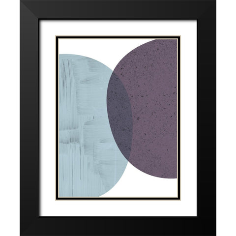 MidCentury Teal Purple 6 Black Modern Wood Framed Art Print with Double Matting by Urban Epiphany