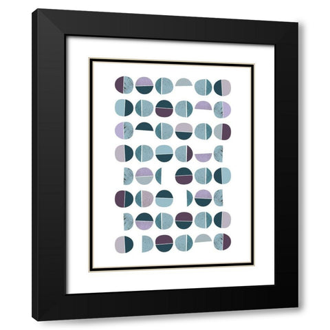 MidCentury Teal Purple 7 Black Modern Wood Framed Art Print with Double Matting by Urban Epiphany
