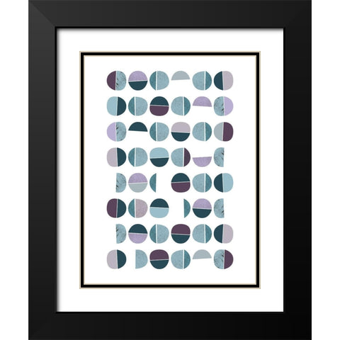 MidCentury Teal Purple 7 Black Modern Wood Framed Art Print with Double Matting by Urban Epiphany