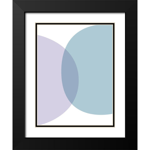 MidCentury Teal Purple 8 Black Modern Wood Framed Art Print with Double Matting by Urban Epiphany