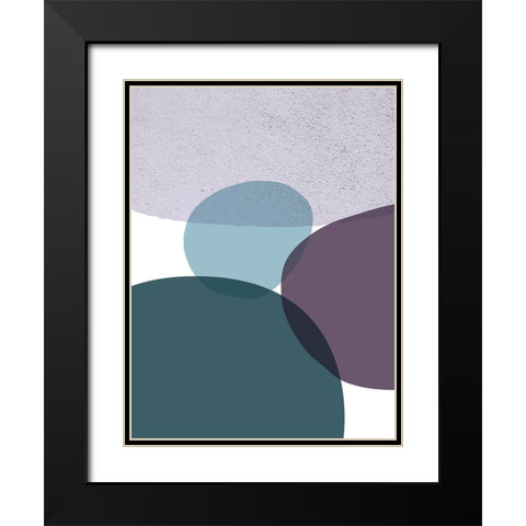 MidCentury Teal Purple 9 Black Modern Wood Framed Art Print with Double Matting by Urban Epiphany