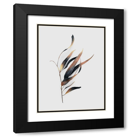 Autumn Leaves Black Modern Wood Framed Art Print with Double Matting by Urban Epiphany