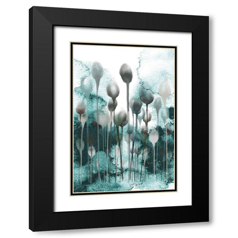Enlightened Minds Teal Black Modern Wood Framed Art Print with Double Matting by Urban Epiphany