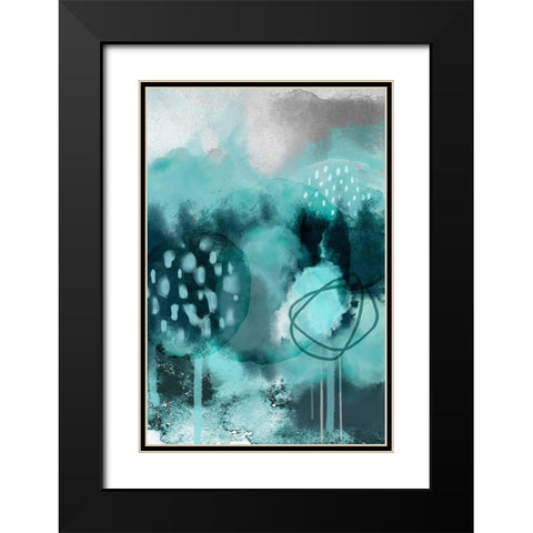 Teal Feels Black Modern Wood Framed Art Print with Double Matting by Urban Epiphany