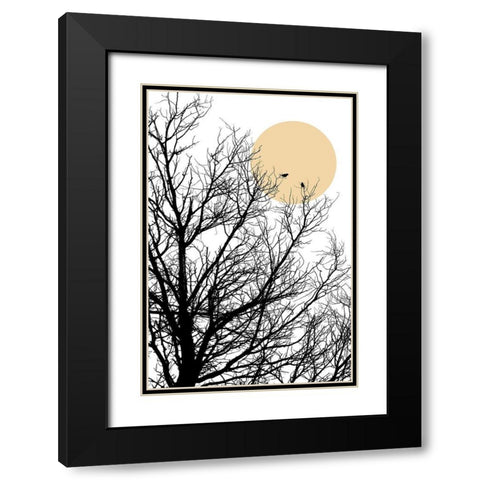 Two Little Birds 2 Black Modern Wood Framed Art Print with Double Matting by Urban Epiphany