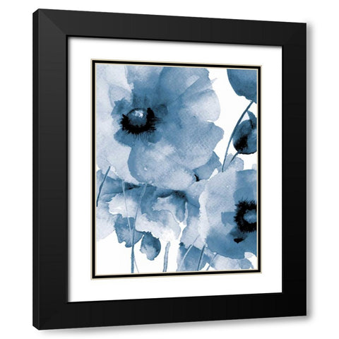 Raining Flowers Black Modern Wood Framed Art Print with Double Matting by Brown, Victoria