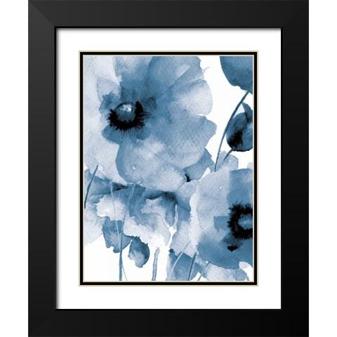 Raining Flowers Black Modern Wood Framed Art Print with Double Matting by Brown, Victoria