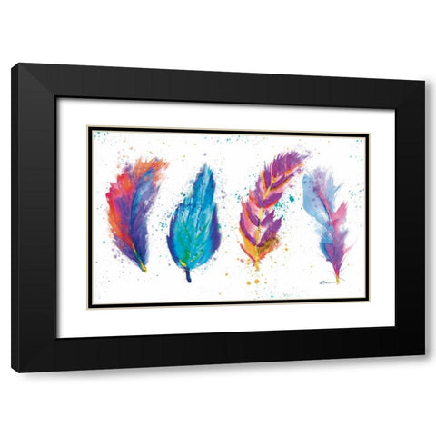 Feathers Black Modern Wood Framed Art Print with Double Matting by Brown, Victoria