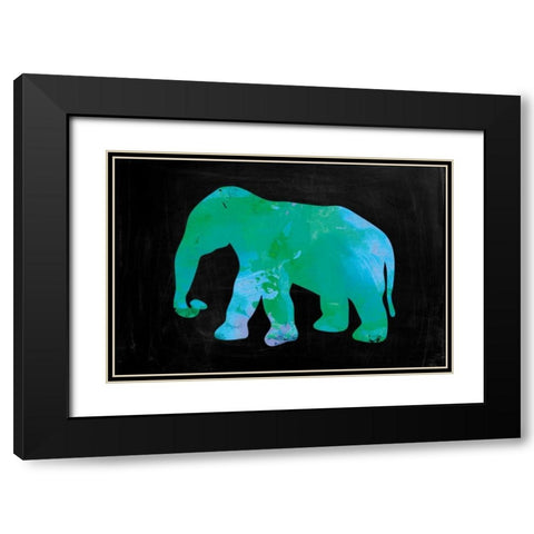The Turquoise Elephant Black Modern Wood Framed Art Print with Double Matting by Brown,Victoria